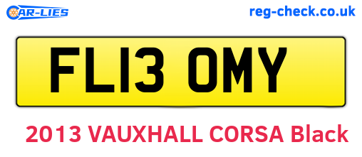 FL13OMY are the vehicle registration plates.