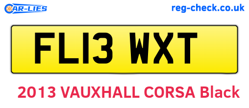 FL13WXT are the vehicle registration plates.