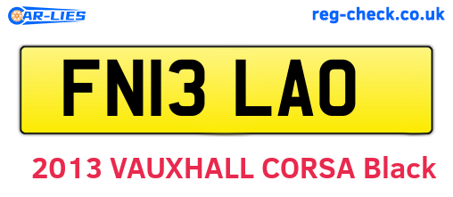 FN13LAO are the vehicle registration plates.