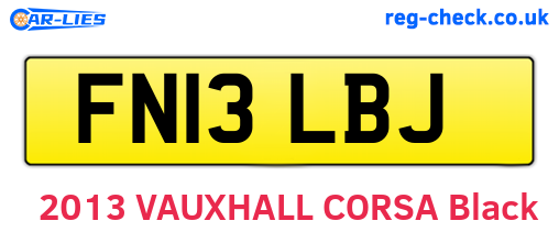 FN13LBJ are the vehicle registration plates.