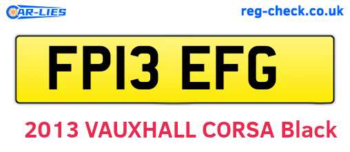 FP13EFG are the vehicle registration plates.