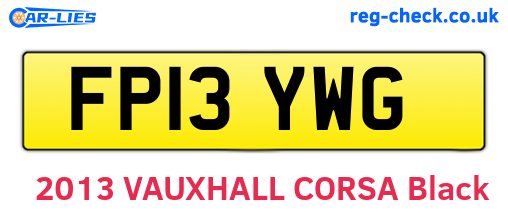 FP13YWG are the vehicle registration plates.