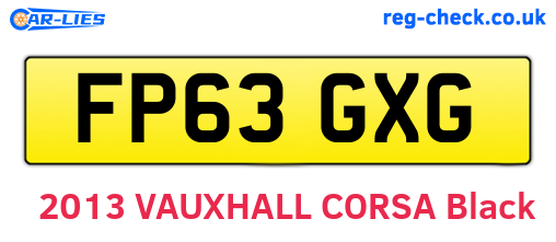 FP63GXG are the vehicle registration plates.