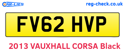 FV62HVP are the vehicle registration plates.