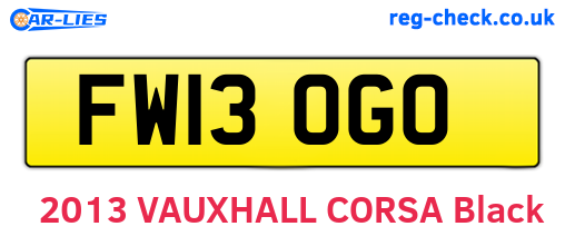 FW13OGO are the vehicle registration plates.
