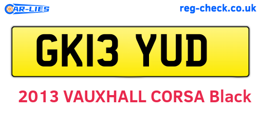GK13YUD are the vehicle registration plates.