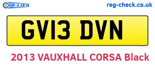 GV13DVN are the vehicle registration plates.