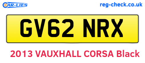 GV62NRX are the vehicle registration plates.