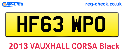 HF63WPO are the vehicle registration plates.