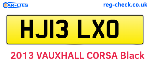 HJ13LXO are the vehicle registration plates.