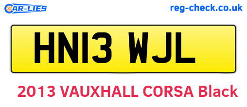 HN13WJL are the vehicle registration plates.