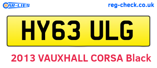 HY63ULG are the vehicle registration plates.