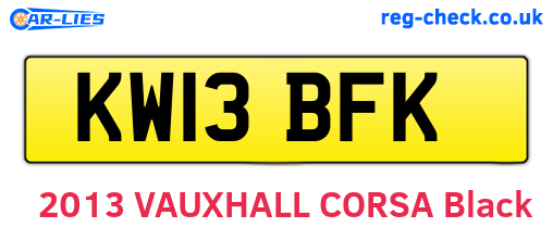 KW13BFK are the vehicle registration plates.