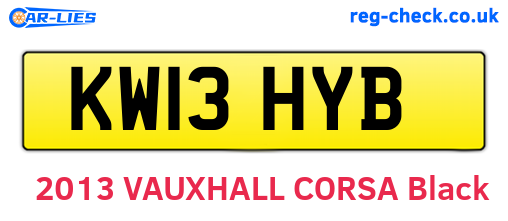 KW13HYB are the vehicle registration plates.