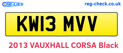 KW13MVV are the vehicle registration plates.