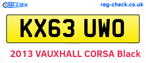 KX63UWO are the vehicle registration plates.