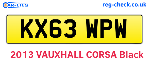 KX63WPW are the vehicle registration plates.