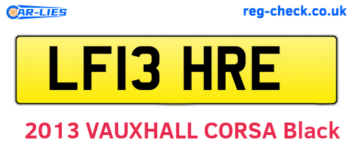 LF13HRE are the vehicle registration plates.