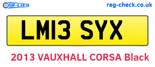 LM13SYX are the vehicle registration plates.