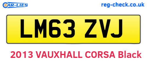 LM63ZVJ are the vehicle registration plates.