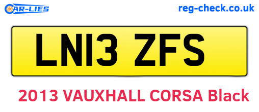 LN13ZFS are the vehicle registration plates.