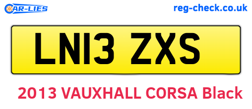 LN13ZXS are the vehicle registration plates.