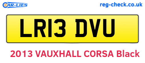 LR13DVU are the vehicle registration plates.
