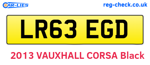 LR63EGD are the vehicle registration plates.