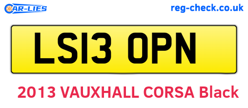 LS13OPN are the vehicle registration plates.