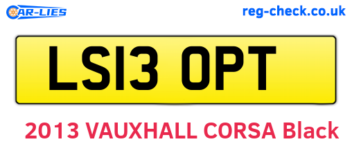 LS13OPT are the vehicle registration plates.