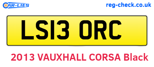 LS13ORC are the vehicle registration plates.