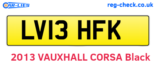 LV13HFK are the vehicle registration plates.