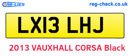 LX13LHJ are the vehicle registration plates.