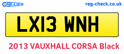 LX13WNH are the vehicle registration plates.