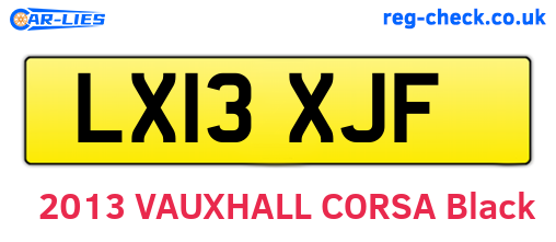 LX13XJF are the vehicle registration plates.