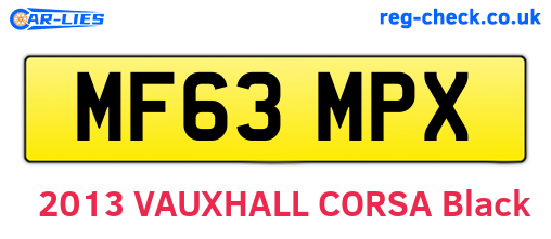 MF63MPX are the vehicle registration plates.