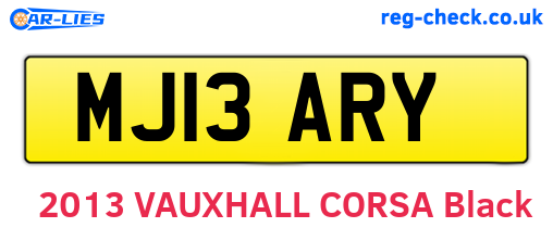 MJ13ARY are the vehicle registration plates.