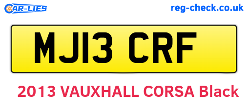 MJ13CRF are the vehicle registration plates.