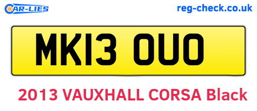 MK13OUO are the vehicle registration plates.