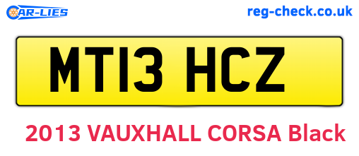 MT13HCZ are the vehicle registration plates.