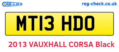 MT13HDO are the vehicle registration plates.