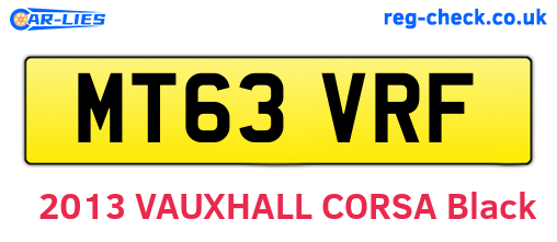 MT63VRF are the vehicle registration plates.