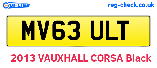 MV63ULT are the vehicle registration plates.