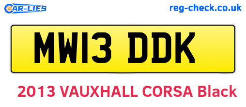 MW13DDK are the vehicle registration plates.