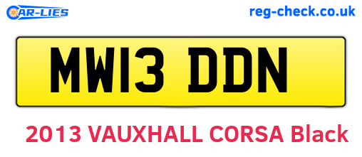 MW13DDN are the vehicle registration plates.