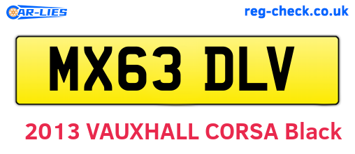 MX63DLV are the vehicle registration plates.