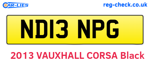 ND13NPG are the vehicle registration plates.