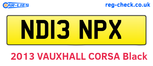 ND13NPX are the vehicle registration plates.