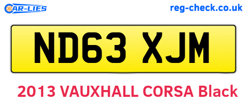 ND63XJM are the vehicle registration plates.