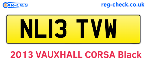 NL13TVW are the vehicle registration plates.